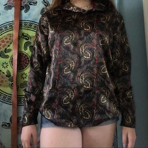 VINTAGE 70s SILK FLORAL BLOUSE